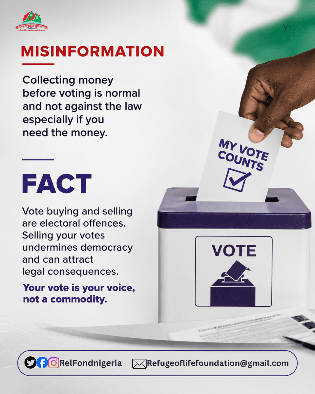 Vote Awareness Campaign design for RelFond Nigeria